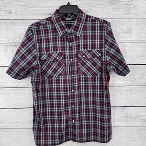 The North Face Shirt Mens Size‎ Medium Red Plaid  Pearl Snap Western